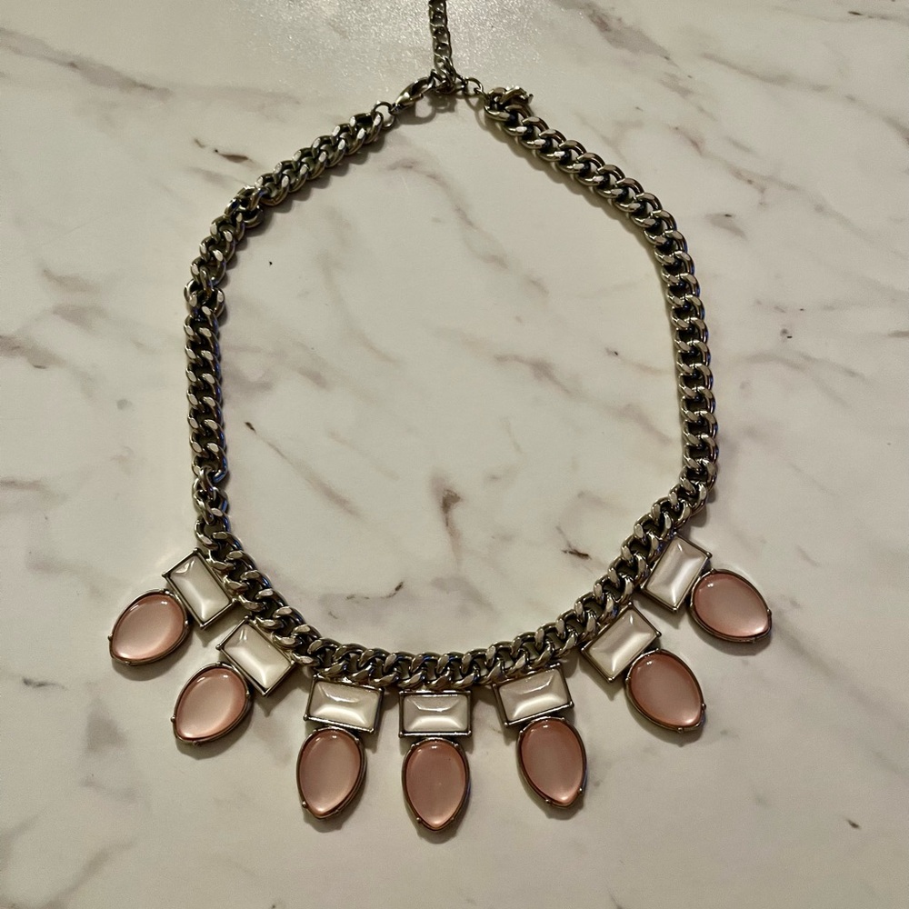 ❤️ Pink and White Statement Necklace